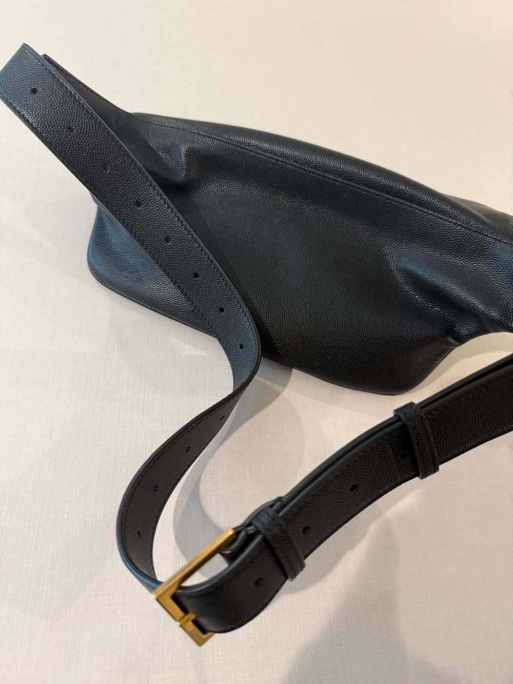 Saint Laurent Black Leather Belt Bag with Gold YSL Hardware - Picture 3 of 7